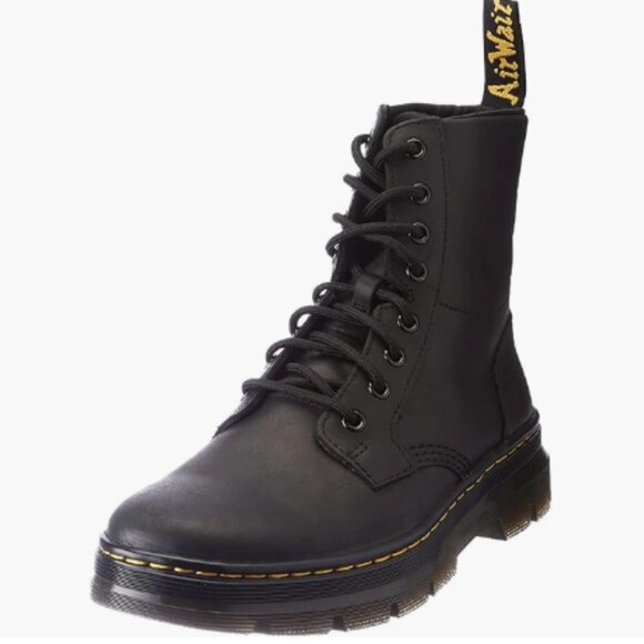 Dr. Martens - Unisex Adult Combs Leather Black Wyoming Boots - Woman's US 6 - Picture 2 of 10